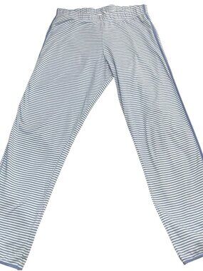 Lake Womens Pima Cotton Pajama Pants White Blue Stripe Sz S Lounge Sleepwear